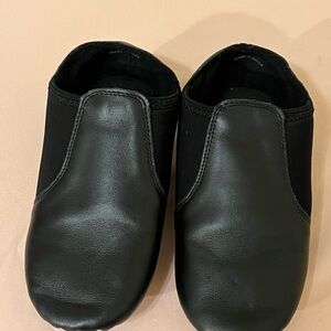 Black Leather Slip-On Shoes